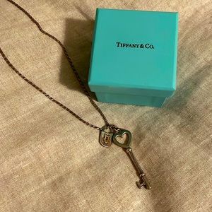 Tiffany and Co Silver Heart Key + Locket Pendants